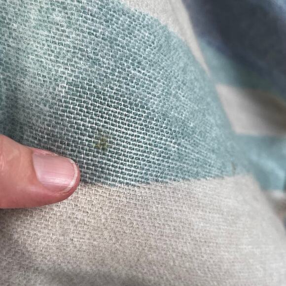 World Market Soft Knit Oversized Poncho Wrap Boho Blue And White OS. NEW - Picture 6 of 9